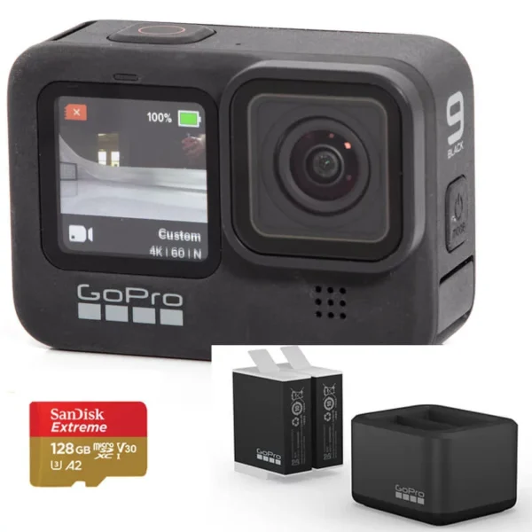 Gopro Hero 9 Traveller Edition – Gopro Hero 9 Camera, Dual Battery Charger & 128GB Memory Card