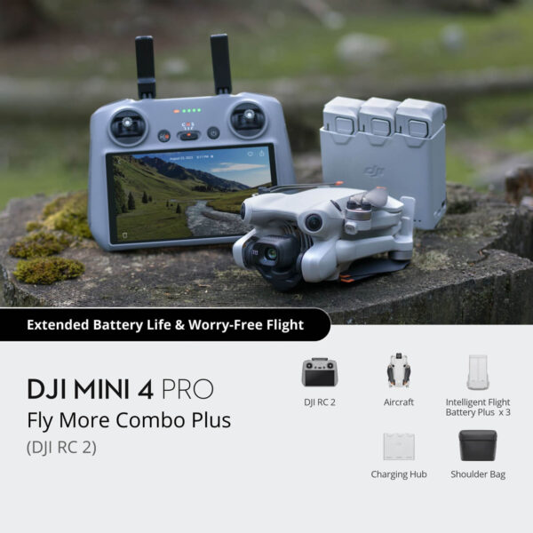 DJI Mini 4 Pro Fly More Combo Plus Drone Camera (DJI RC 2)