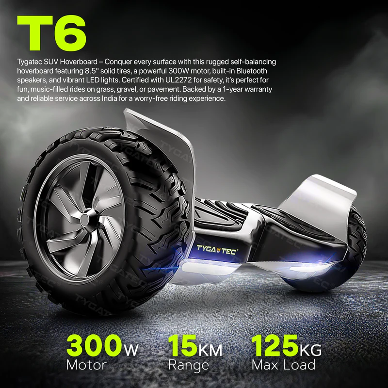 TYGATEC T6 Off-Road SUV Hoverboard (White Multi Color) - Image 2