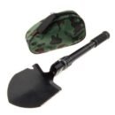 Flyworld Portable Folding Shovel,Compact Camping Gear for Car,Gardening,Snow Shovel with Carry Pouch (Black)