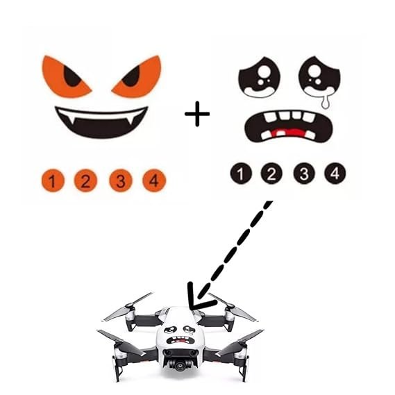 Stickers Bird Attack Prevention for DJI Mavic Mini/Mini 2/ Mavic 2 pro/Mavic 3 Mini 3 Pro, Mobile Phone, Laptop 3M Decal Skin Stickers(1 Pair)