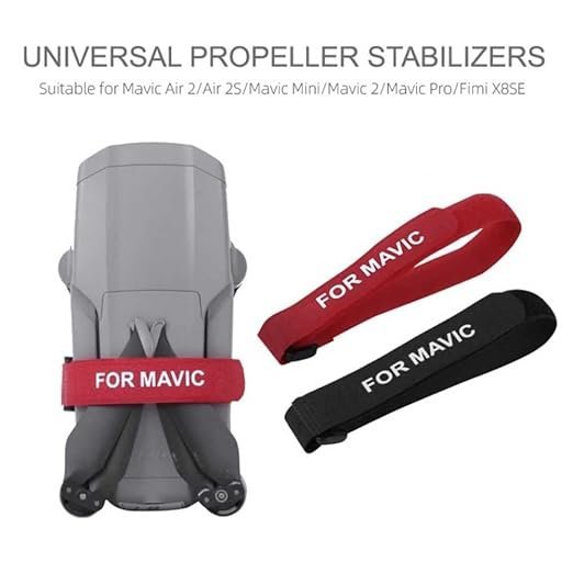 2pcs Propeller Holder Strap for DJI Mavic Air 2/ Air 2S/ Mavic mini/Mini 2/ Mavic pro/Mavic 2 Pro Propellers Holder (Red & Black) - Image 4