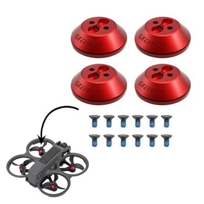 Upgraded Aluminum Motor Cover Cap Compatible with DJI Avata 2- Durable, Lightweight Protection, and Heat Dissipation Accessories(Red/Black)