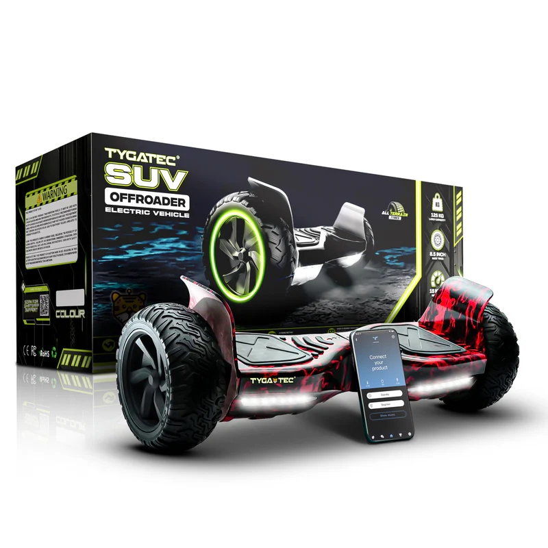 TYGATEC T6 Plus Off-Road SUV Hoverboard App Connectivity (Red Fire Color)