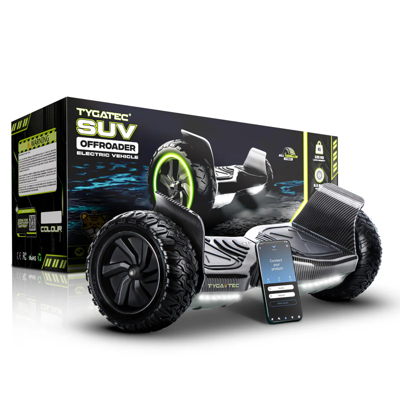 TYGATEC T6 Plus Off-Road SUV Hoverboard App Connectivity (Carbon Black)