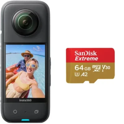 Insta360 X3 with 64Gb Memory Card Combo, Dual-Mode 360, 5.7K Dual-Lens 360 Auto-Stitched Camera